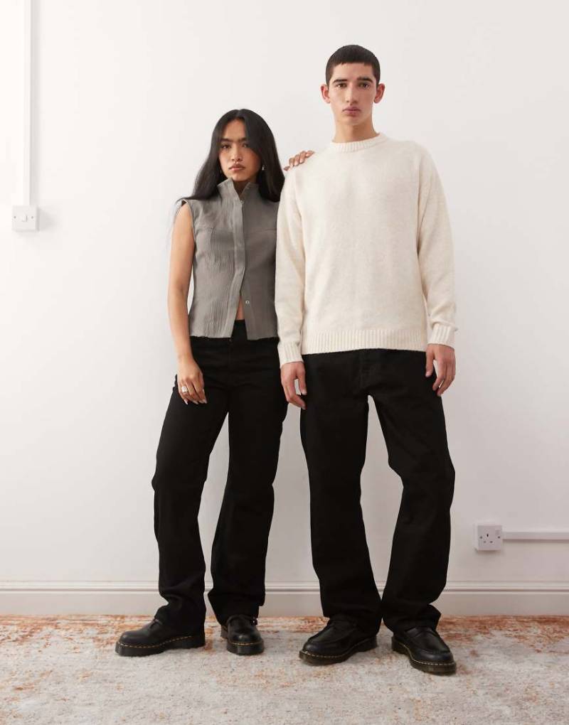 Weekday - Orbit Unisex - Jeans in Schwarz mit mittelhohem Bund und geradem Bein von Weekday