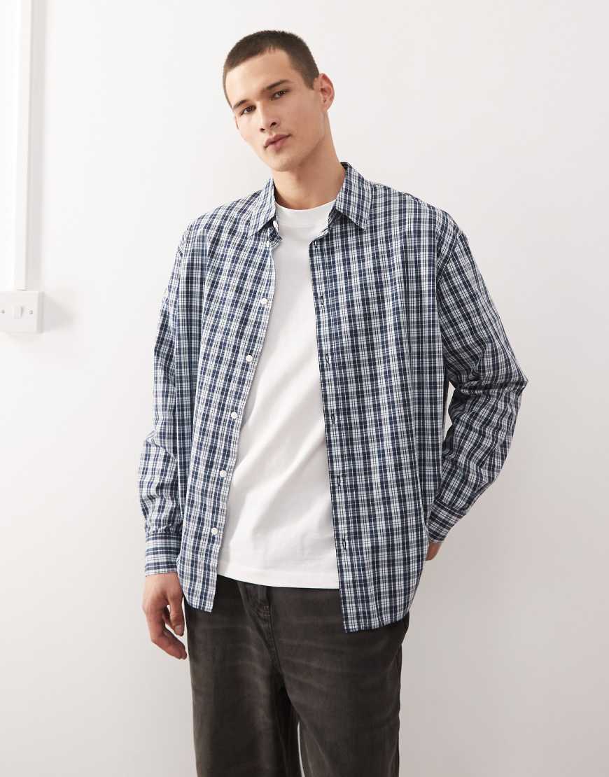 Weekday - Oversize-Hemd in kariertem Blau von Weekday
