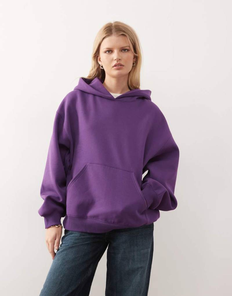 Weekday - Oversize-Kapuzenpullover aus schwerem Jersey in Traubenlila von Weekday