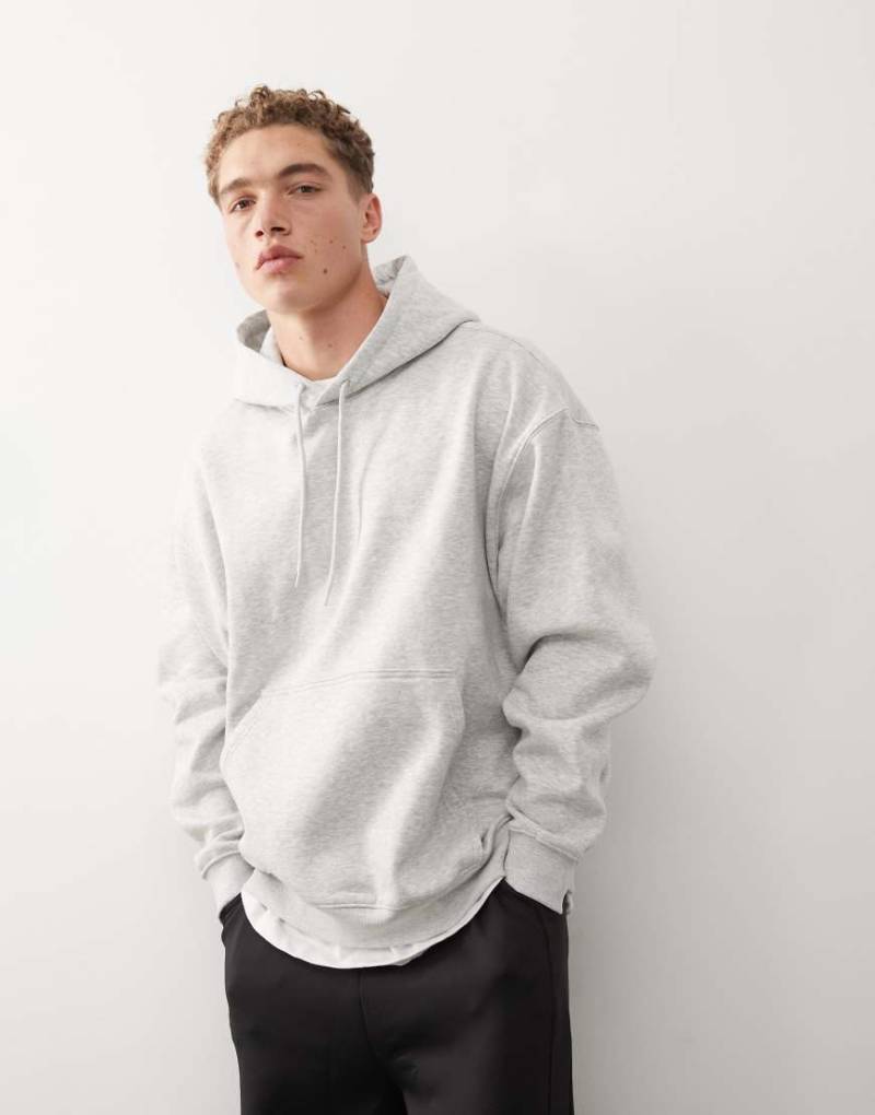 Weekday - Oversize-Kapuzenpullover in grau meliert von Weekday