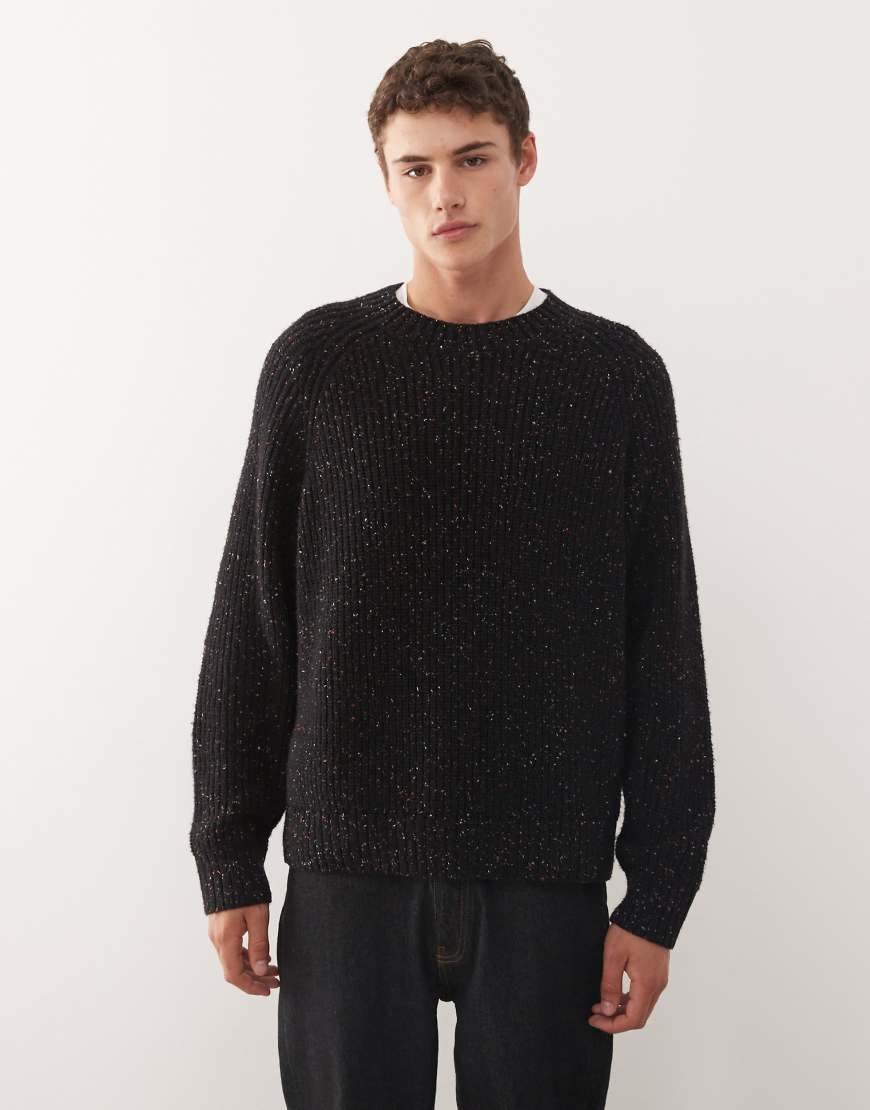 Weekday - Oversize-Pullover in Schwarz aus genopptem Wollmix Weekday - Oversize-Pullover in Schwarz aus genopptem Wollmix von Weekday