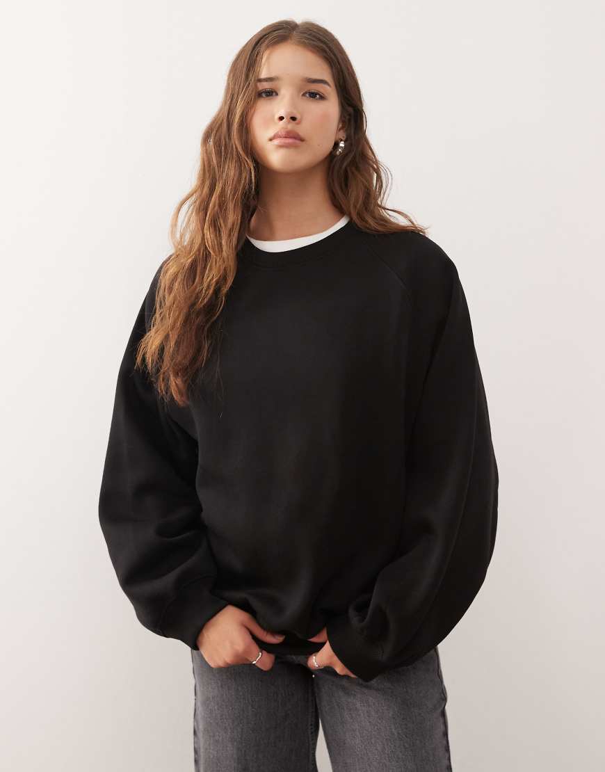 Weekday - Oversize-Sweatshirt aus schwerem Jersey in Schwarz von Weekday