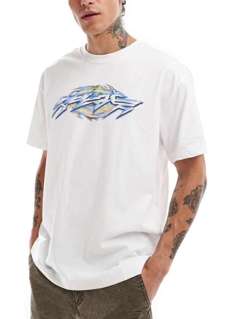 Weekday - Oversize-T-Shirt in Weiß mit „Robo"-Grafikprint von Weekday
