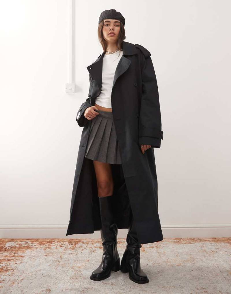 Weekday - Oversize-Trenchcoat in Schwarz von Weekday