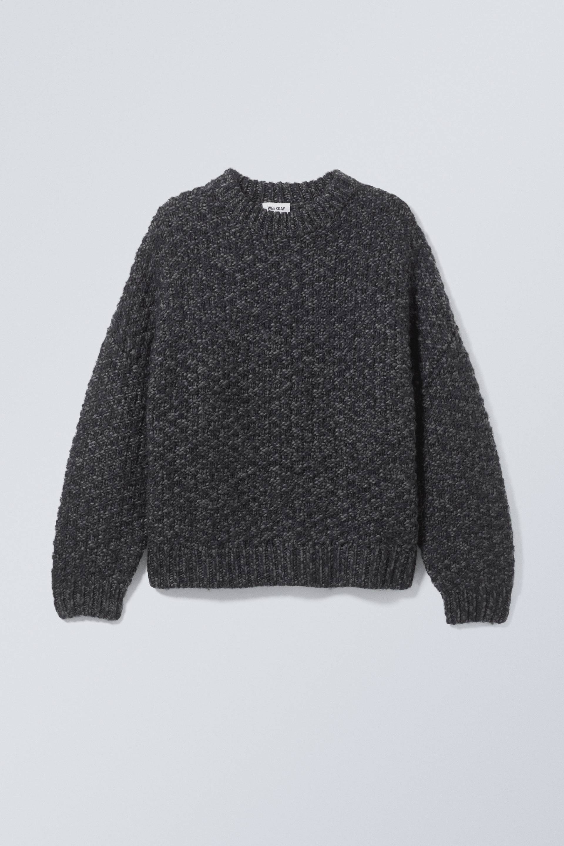 Weekday Oversized-Pullover aus Wollmischung Schwarz in Größe L. Farbe: Black von Weekday