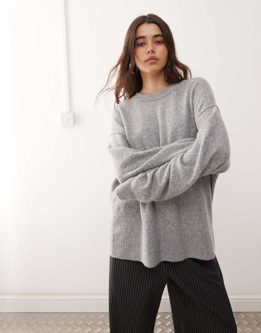 Weekday - Pullover aus Wollmix in grau meliert Weekday - Pullover aus Wollmix in grau meliert von Weekday