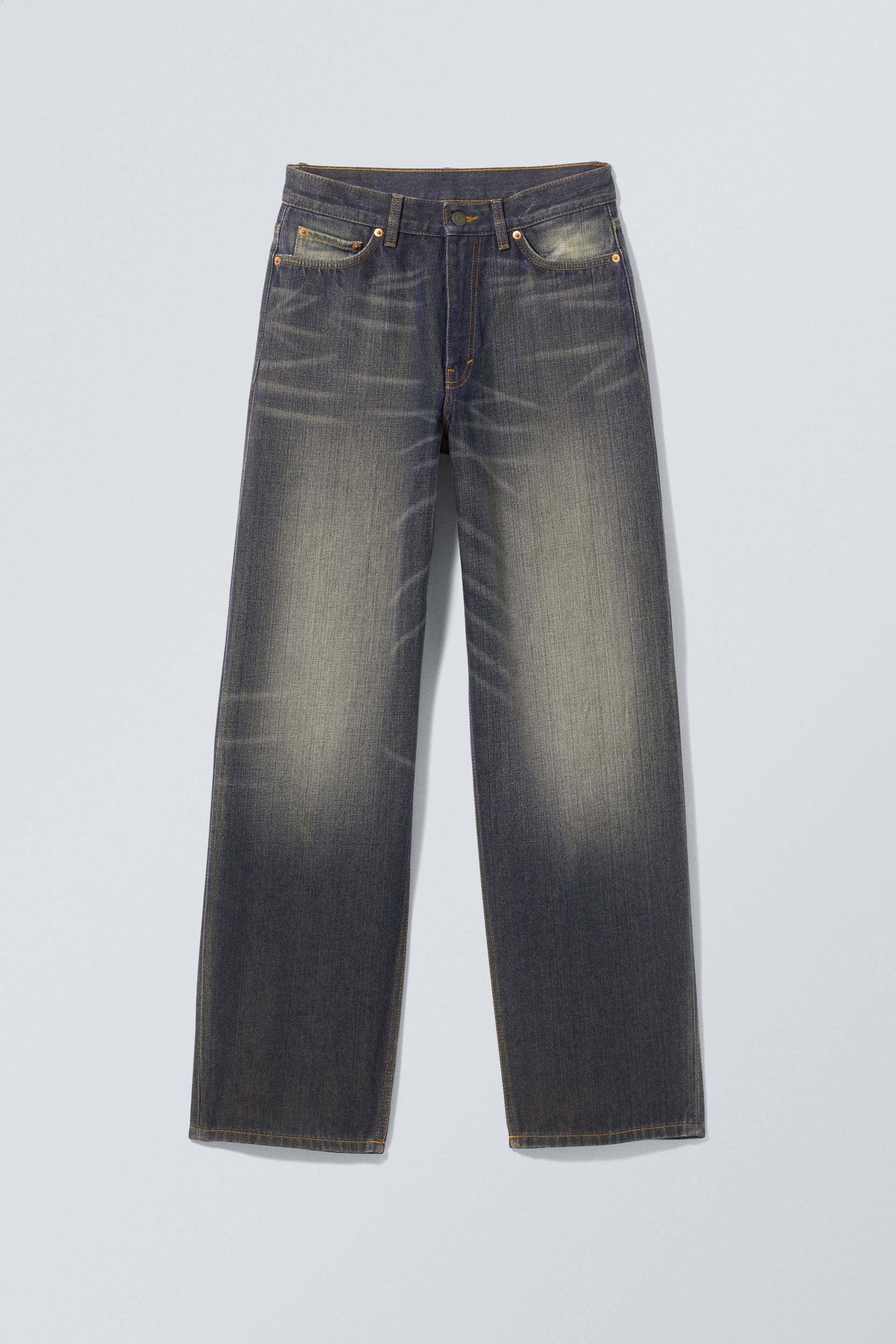 Weekday Rail Jeans mit mittelhohem Bund und geradem Bein Marsh Blue, Baggy in Größe 23/34 von Weekday