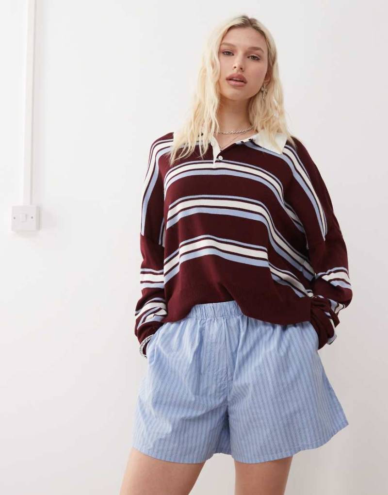 Weekday - Relaxed-Fit-Shorts in gestreiftem Blau von Weekday
