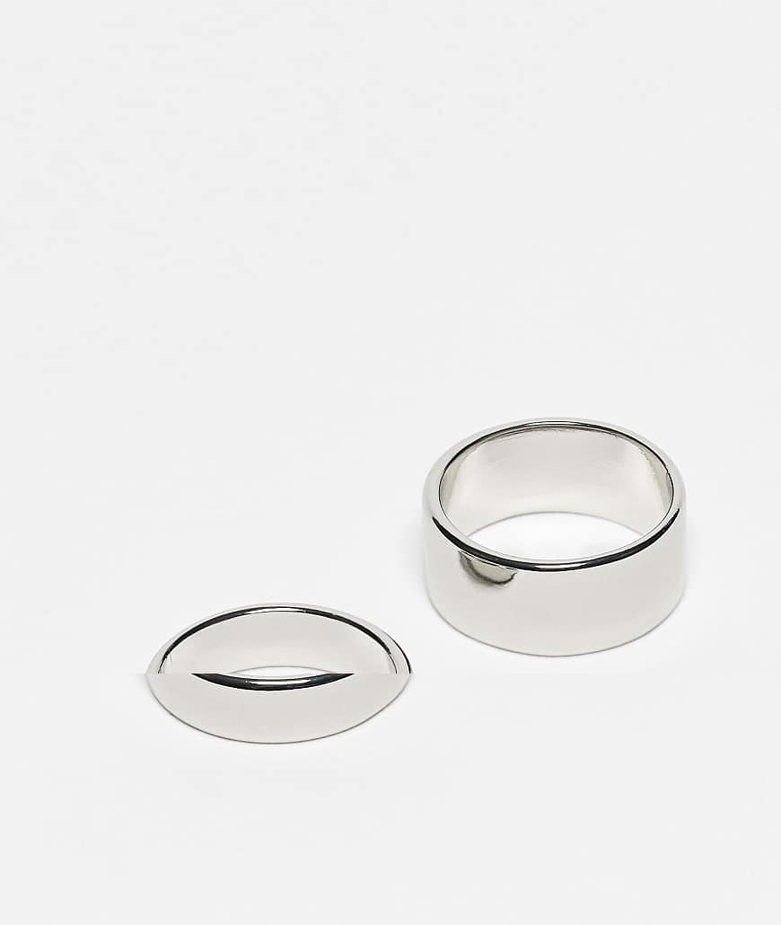 Weekday - Ringe im 2er-Pack in Silberoptik Weekday - Ringe im 2er-Pack in Silberoptik von Weekday