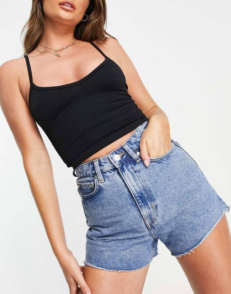 Weekday - Rowe - Jeansshorts in Tintenblau aus Baumwollmix von Weekday