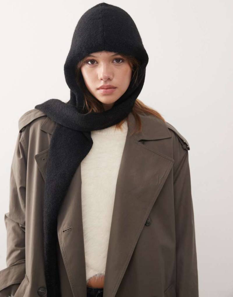 Weekday - Schal in Schwarz mit Kapuze-Blau von Weekday