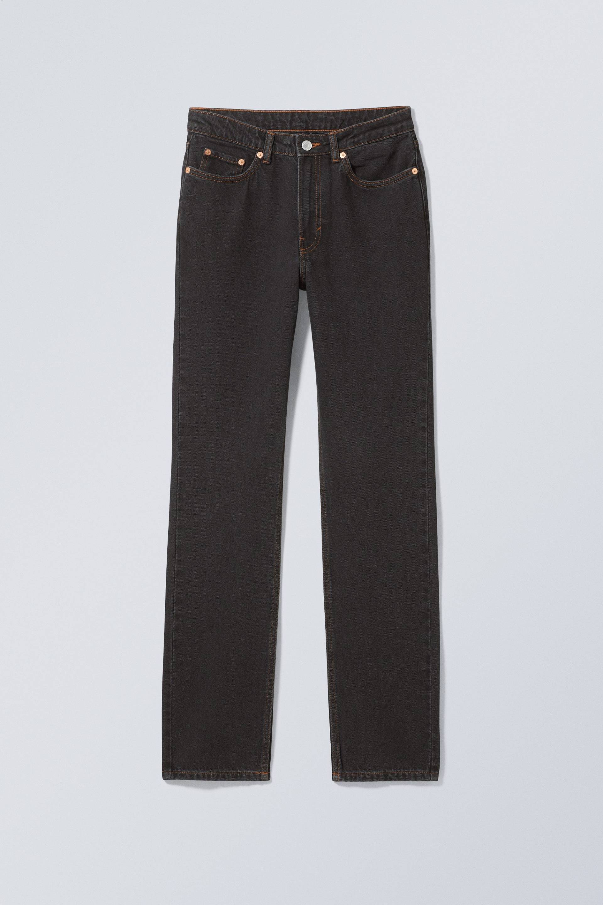 Weekday Schmale Jeans City mit hohem Bund Tintenschwarz, Skinny in Größe 26/32. Farbe: Ink black von Weekday