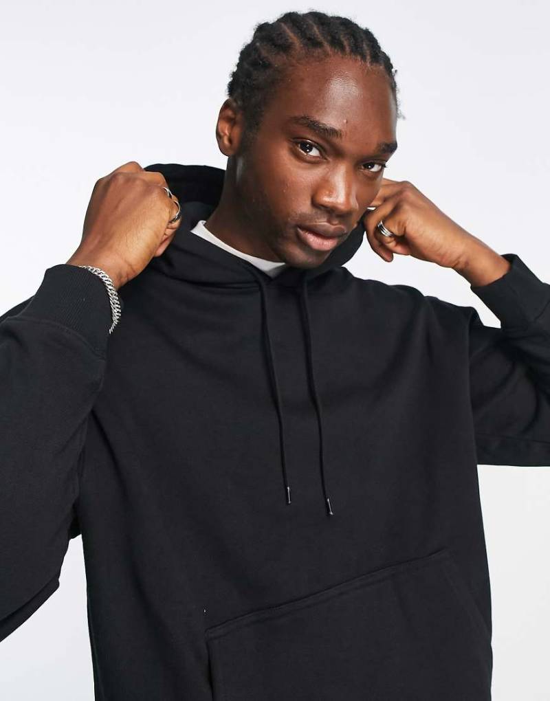 Weekday - Schwarzer Oversize-Kapuzenpullover von Weekday