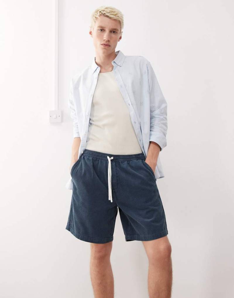 Weekday - Shorts aus Cord in Dunkelblau von Weekday