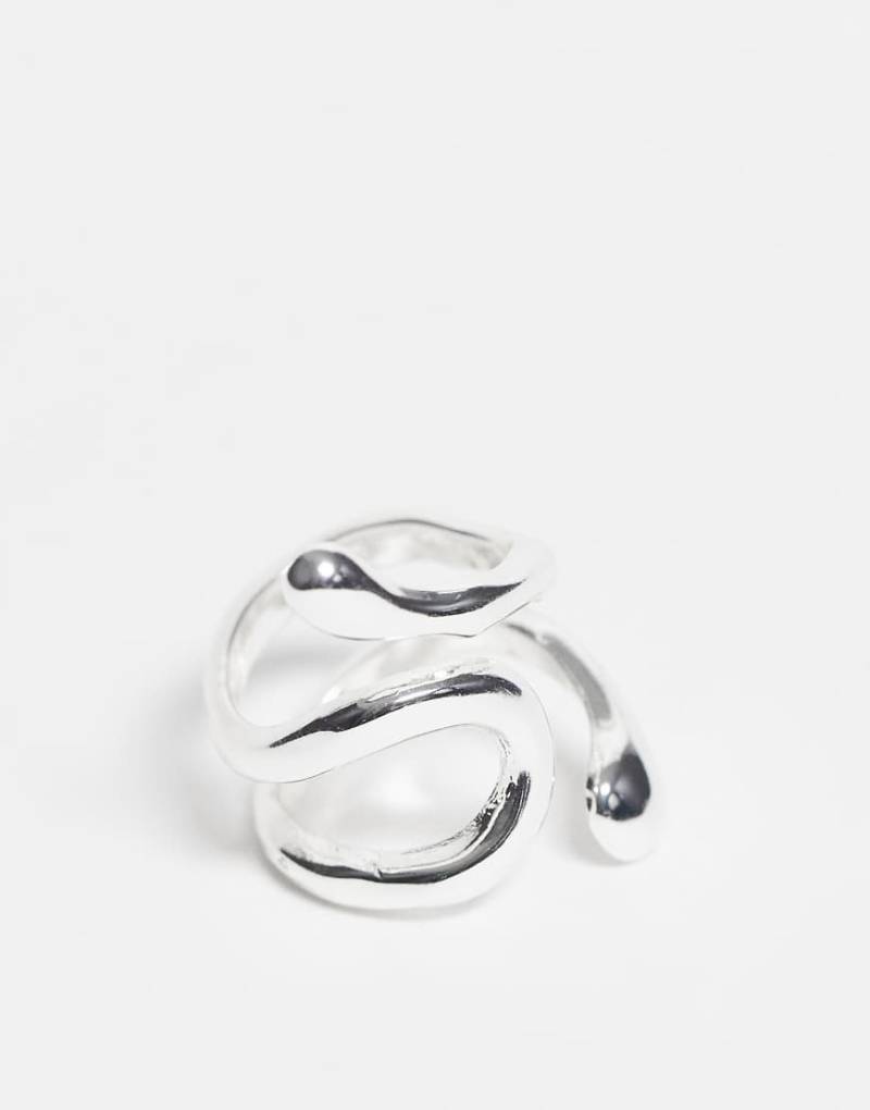 Weekday - Silberfarbener Ring mit abstraktem Design von Weekday