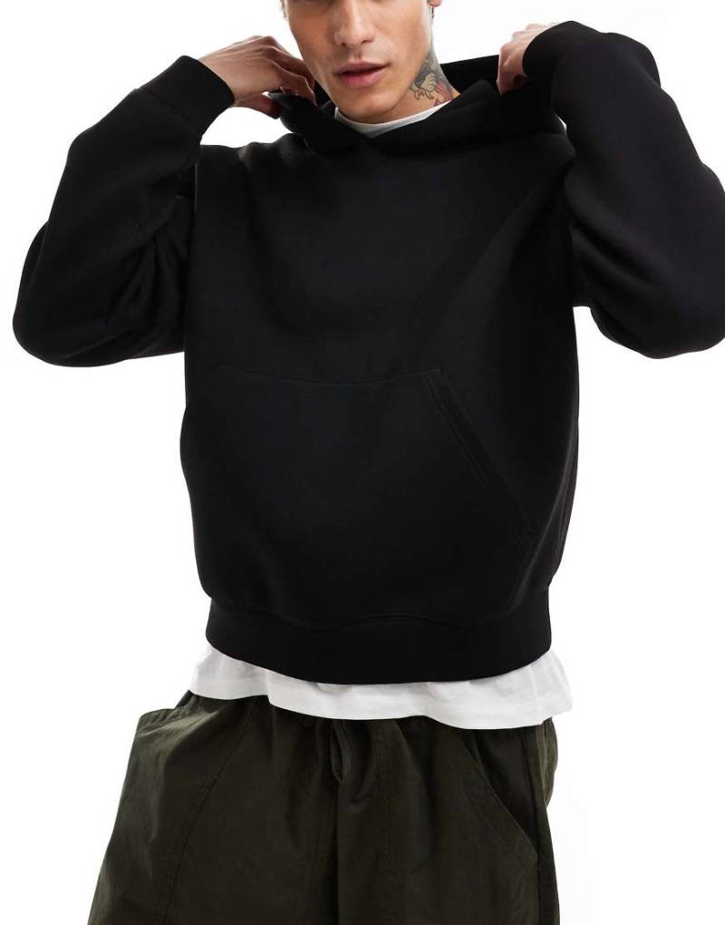 Weekday - Simon - Kapuzenpullover in schwarzer Neopren-Optik von Weekday