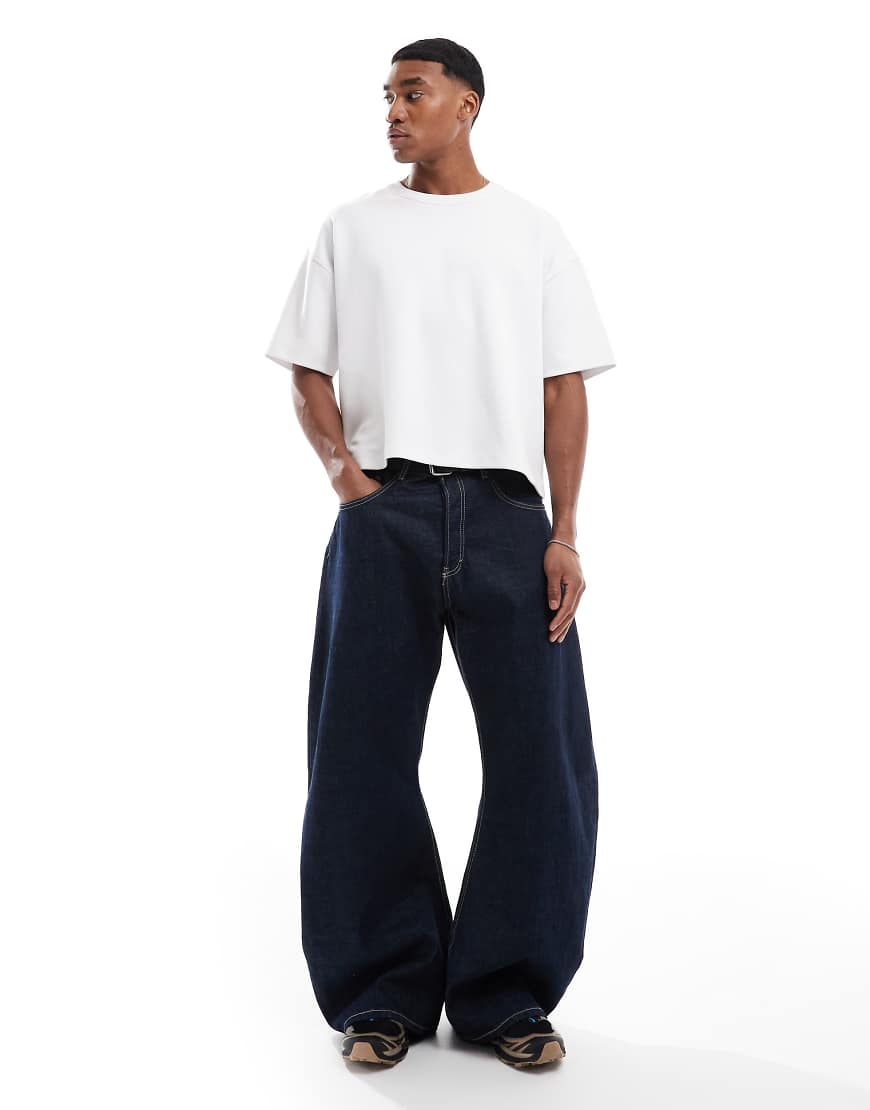 Weekday - Solera - Jeans in blauer Rinse-Waschung mit weitem Ballonbeinschnitt von Weekday