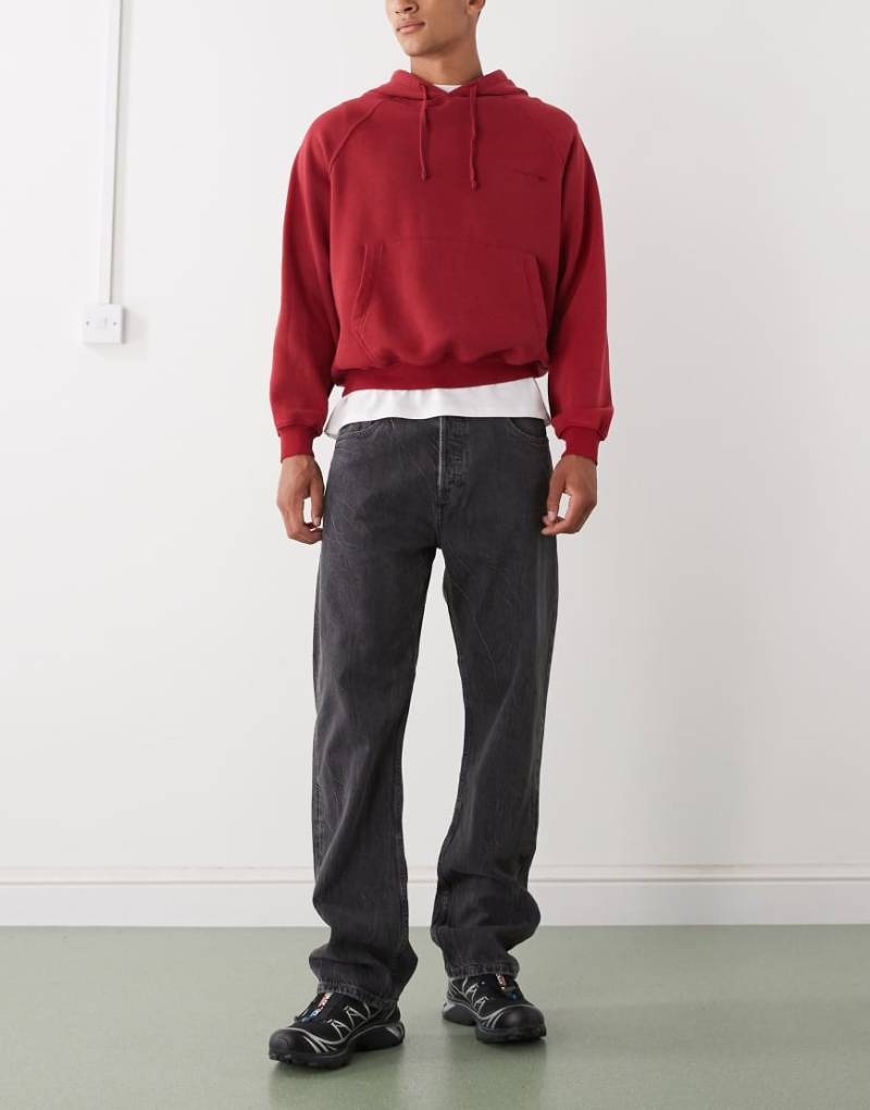 Weekday - Space - Relaxed-Fit-Jeans in schwarzer Waschung mit geradem Bein von Weekday