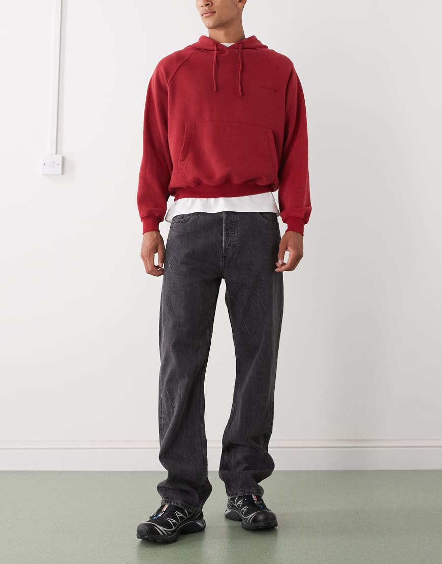 Weekday - Space - Relaxed-Fit-Jeans in schwarzer Waschung mit geradem Bein von Weekday