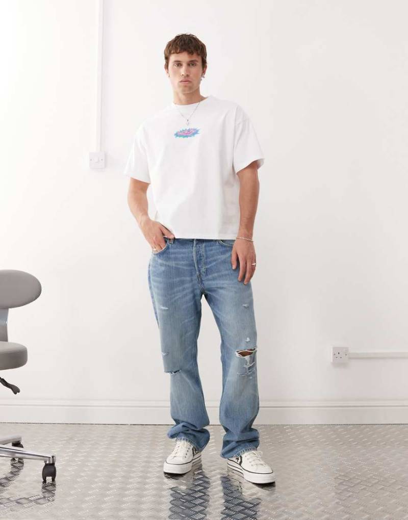 Weekday - Space - Used-Jeans in Blau mit geradem Bein von Weekday