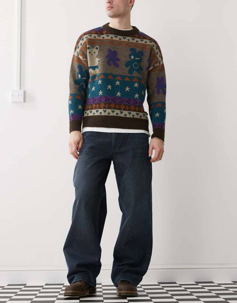 Weekday - Sphere - Weit geschnittene Jeans in dunkelblauer Waschung mit niedrigem Bund von Weekday