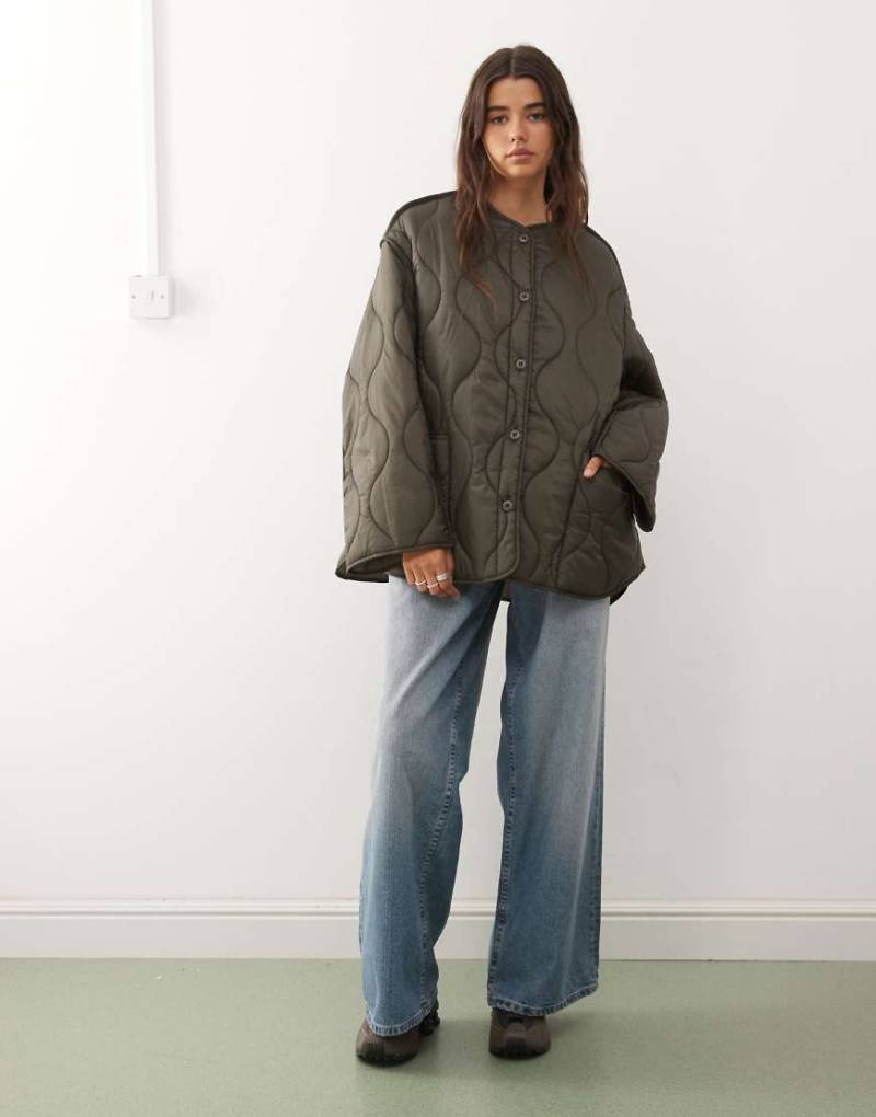 Weekday - Steppjacke in Khaki-Grün von Weekday