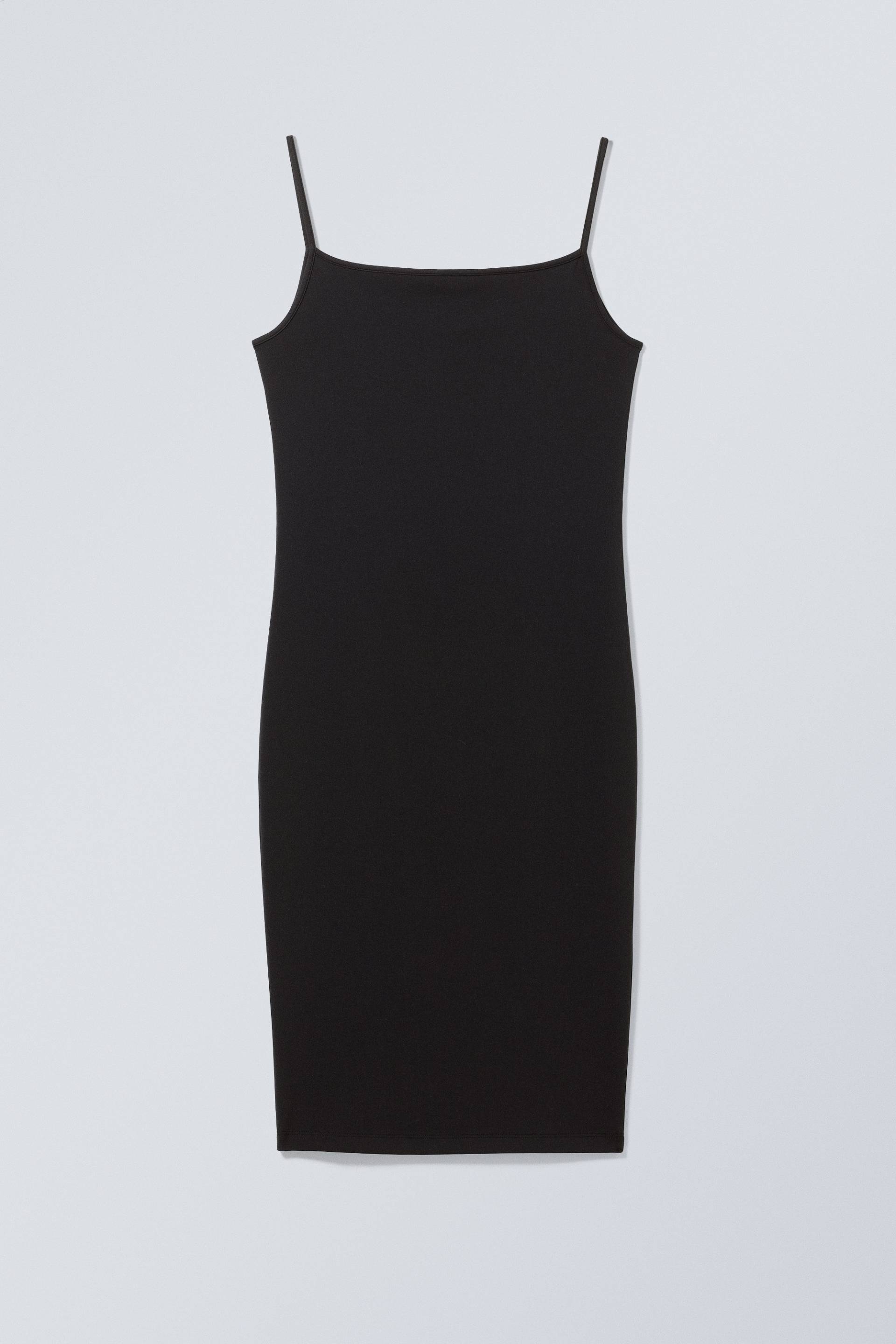 Weekday Strap Knee Dress Black, Alltagskleider in Größe S von Weekday