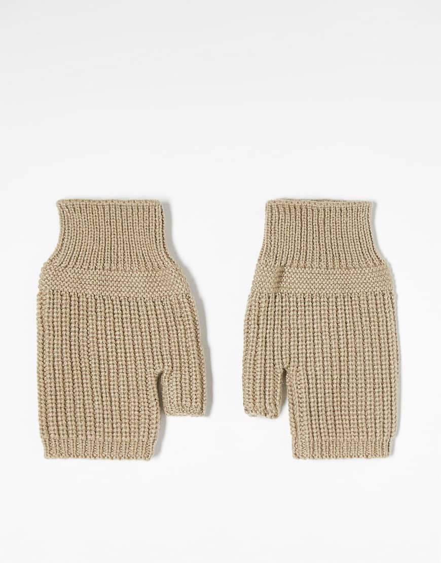 Weekday - Strick-Fäustlinge in Beige-Neutral Weekday - Strick-Fäustlinge in Beige-Neutral von Weekday
