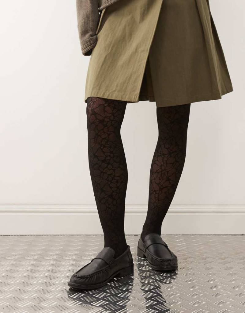 Weekday - Strumpfhose aus Spitze in Schwarz von Weekday