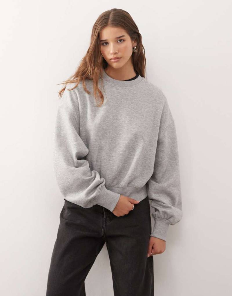 Weekday - Sweatshirt in regulärer Größe in Grau meliert von Weekday