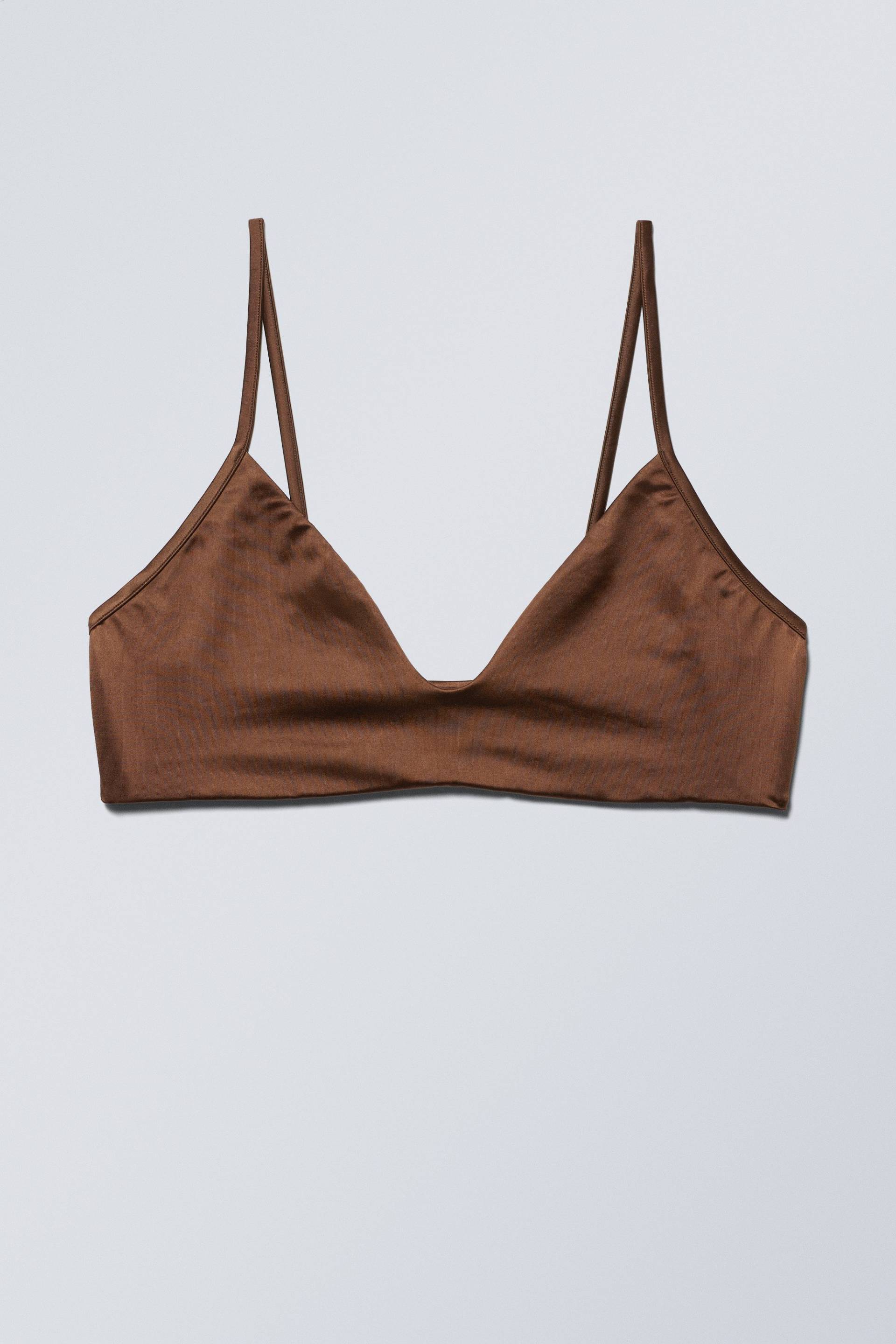 Weekday Triangel-Bikinioberteil Shine braun, Bikini-Oberteil in Größe XS. Farbe: Broown von Weekday