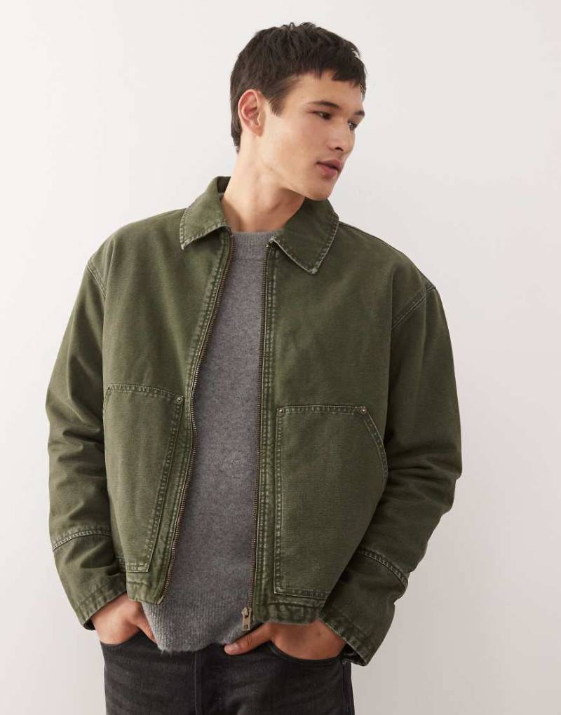 Weekday - Utility-Jacke in verwaschenem Khaki-Grün von Weekday