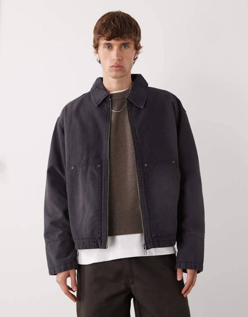 Weekday - Utility-Jacke in verwaschenem Schwarz von Weekday
