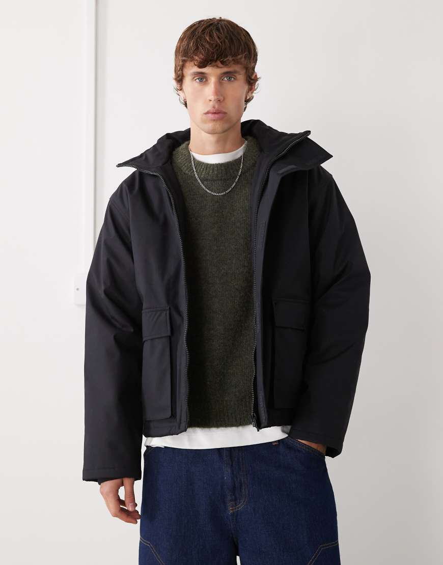 Weekday - Wattierte Utility-Jacke in Schwarz von Weekday