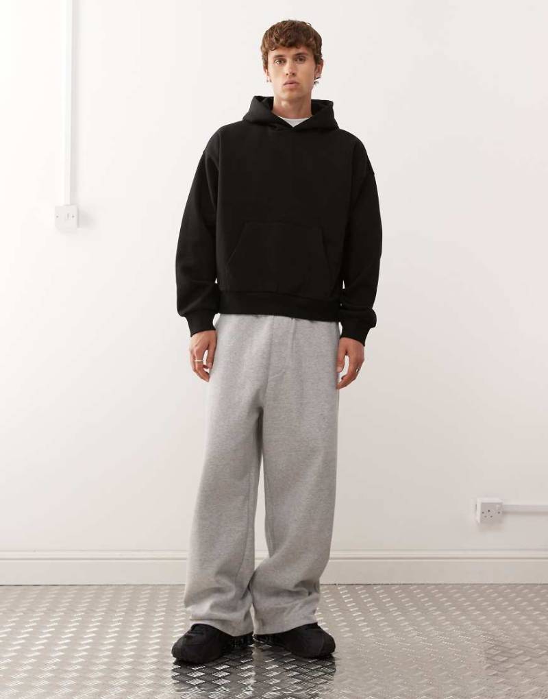 Weekday - Weit geschnittene Oversize-Jogginghose aus schwerem Jersey in meliertem Grau von Weekday