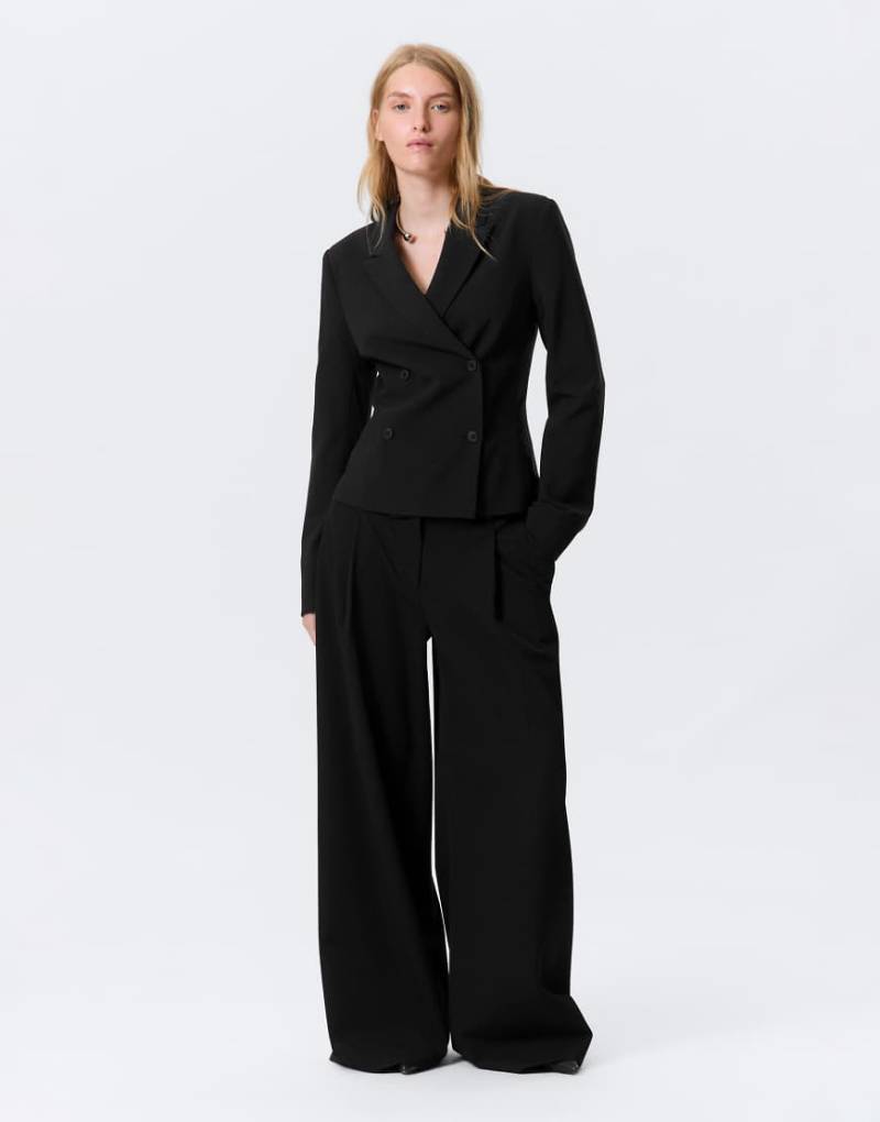 Weekday - Zweireihiger Slim Fit-Blazer in Schwarz von Weekday