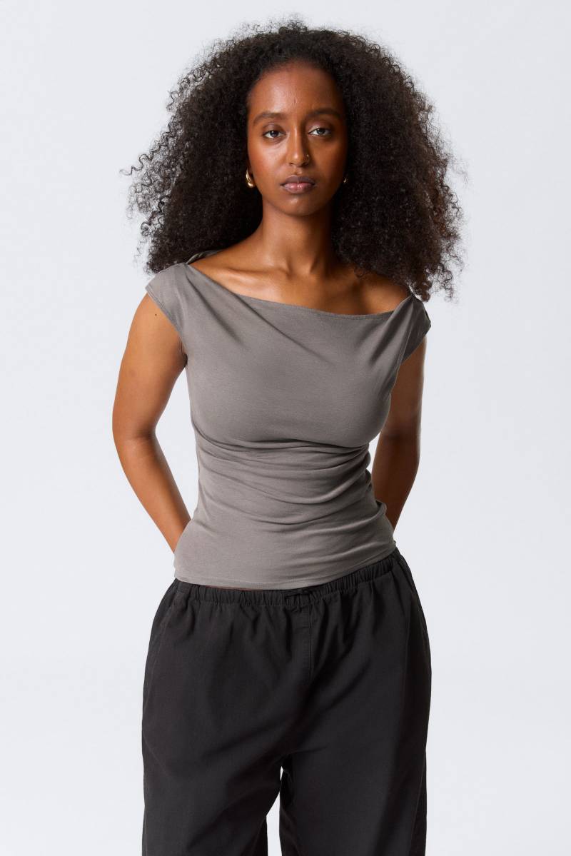 Wide-Shoulder Cotton Top von Weekday