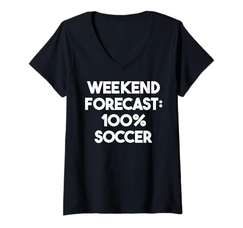 Damen Wochenendvorhersage 100% Fußball - Lustiger Fußball T-Shirt mit V-Ausschnitt Damen Wochenendvorhersage 100% Fußball - Lustiger Fußball T-Shirt mit V-Ausschnitt von Weekend Forecast 100% Soccer
