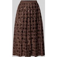 Weekend Max Mara Ausgestellter Midi-Rock aus reiner Baumwolle in Dunkelbraun, Größe M von Weekend Max Mara