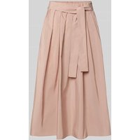 Weekend Max Mara Ausgestellter Midi-Rock mit Taillengürtel in Hellrosa, Größe 44 von Weekend Max Mara