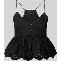 Weekend Max Mara Blusentop mit Lochmuster Modell 'ASBURGO' in Black, Größe 42 von Weekend Max Mara