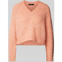 Weekend Max Mara Cropped Strickpullover mit V-Ausschnitt Modell 'ALOA' in Orange Melange, Größe XXL von Weekend Max Mara