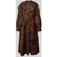 Weekend Max Mara Hemdblusenkleid mit Animal-Print Modell 'UNIONE' in Cognac, Größe 36 von Weekend Max Mara