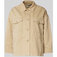 Weekend Max Mara Jacke aus Baumwoll-Leinen-Mix mit Brusttaschen in Sand, Größe 36 von Weekend Max Mara