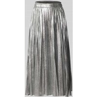 Weekend Max Mara Midirock mit Kellerfalten Modell 'GAMMA' in Silber, Größe L von Weekend Max Mara