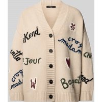 Weekend Max Mara Oversized Strickjacke aus reiner Schurwolle Modell 'BELGIO' in Ecru, Größe XXL von Weekend Max Mara