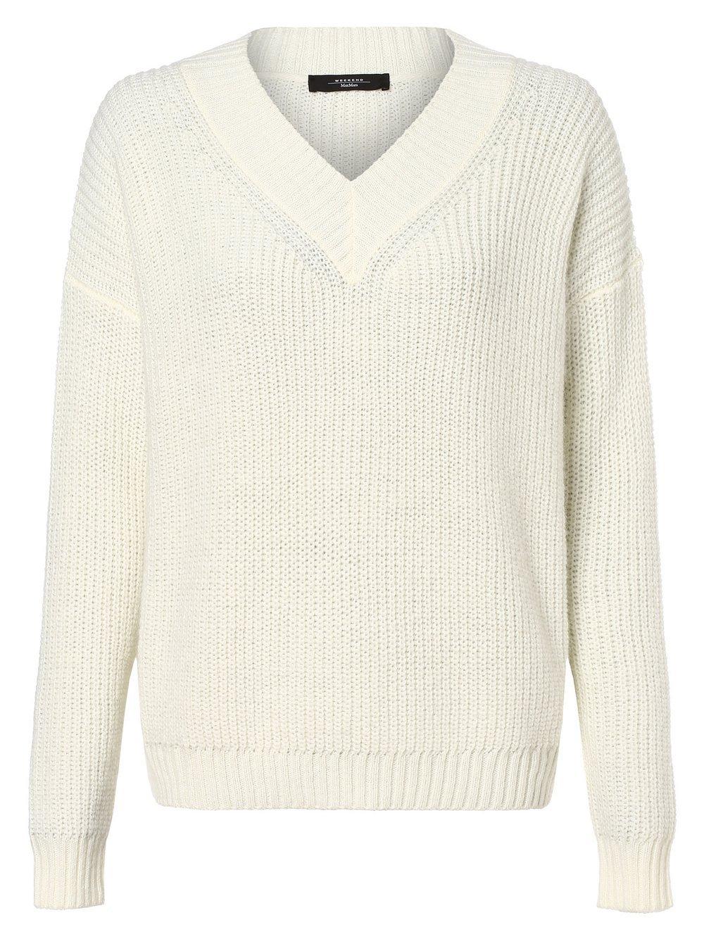 Weekend Max Mara Pullover mit Mohair-Anteil Damen V-Ausschnitt, ecru von Weekend Max Mara