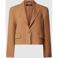 Weekend Max Mara Regular Fit Blazer aus Viskose-Leinen-Mix Modell 'CANTICO' in Cognac, Größe 38 von Weekend Max Mara
