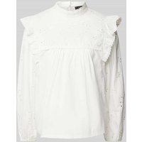 Weekend Max Mara Regular Fit Bluse mit Lochstickerei Modell 'TADDEO' in Weiss, Größe XXL von Weekend Max Mara