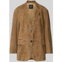 Weekend Max Mara Regular Fit Lederjacke aus echtem Ziegenvelours Modell 'ROLANDA' in Camel, Größe L von Weekend Max Mara